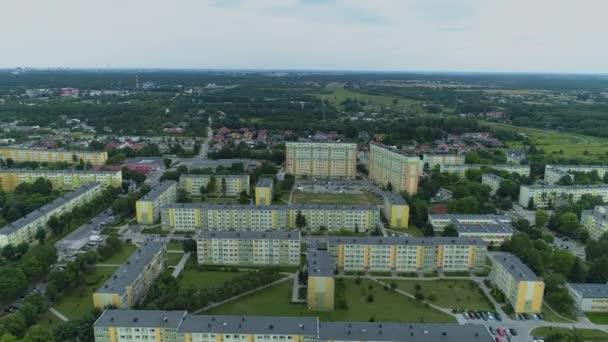 Gyönyörű Panoráma Lakótelep Zgierz Aerial View Lengyelország Kiváló Minőségű Felvételek — Stock videók