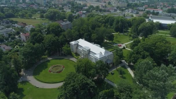 Gyönyörű Palace Park Olszewskich Belchatow Légi Kilátás Lengyelország Kiváló Minőségű — Stock videók