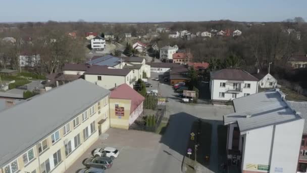 Güzel Market Meydanı Tarnogrod Hava Manzarası Polonya Yüksek Kalite Görüntü — Stok video