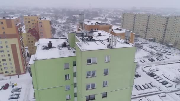 Mrakodrapy Bydlení Estate Dolnoslaskie Belchatow Aerial View Polsko Vysoce Kvalitní — Stock video