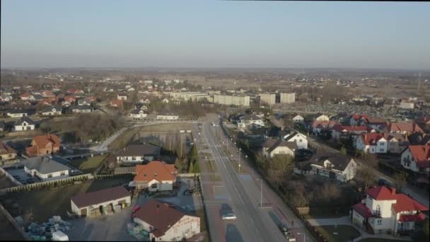Vackra Bostäder Estate Opoczno Antenn View Poland Högkvalitativ Film — Stockvideo