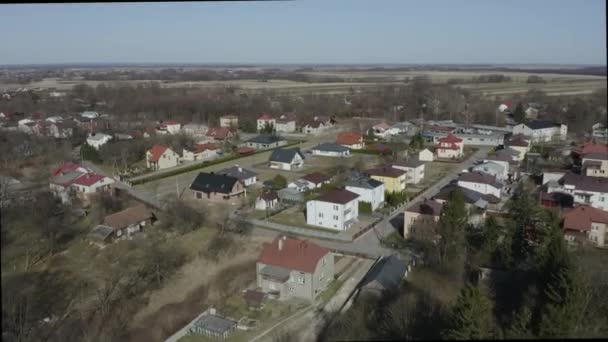 Beautiful Panorama Housing Estate Tarnogrod Αεροφωτογραφία Πολωνία Υψηλής Ποιότητας Πλάνα — Αρχείο Βίντεο