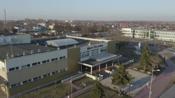 Prachtige Raad Downtown Opoczno Luchtfoto View Polen Hoge Kwaliteit Beeldmateriaal — Stockvideo