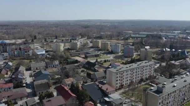 Panorama Housing Estate Przysucha Aerial View Polen Hoge Kwaliteit Beeldmateriaal — Stockvideo