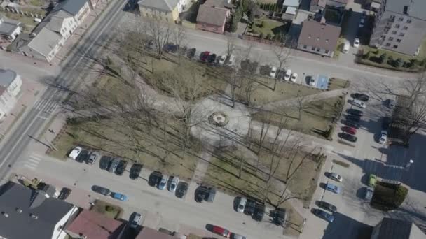 Beautiful Park Square Przysucha Vista Aérea Polónia Imagens Alta Qualidade — Vídeo de Stock
