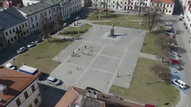 Beautiful Market Square Radom Aerial View Polônia Imagens Alta Qualidade — Vídeo de Stock