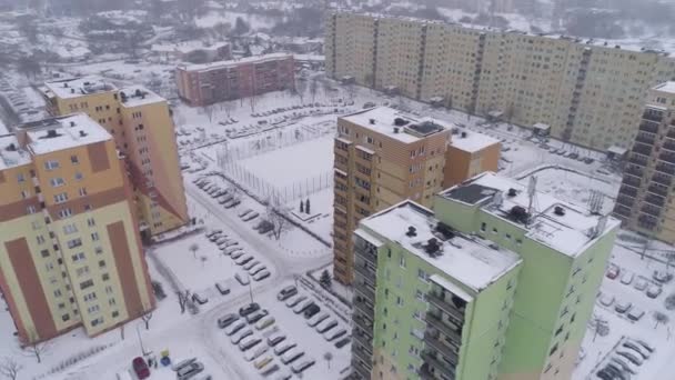 Skyscrapers Housing Estate Dolnoslaskie Belchatow Aerial View Poland High Quality — Stock Video