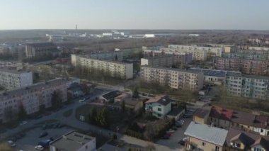 Güzel Panorama Konutları Opoczno Hava Manzaralı Polonya. Yüksek kalite 4k görüntü