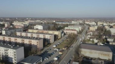Güzel Panorama Konutları Opoczno Hava Manzaralı Polonya. Yüksek kalite 4k görüntü