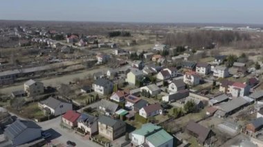 Panorama Konutları Przysucha Havacılık Görünümü Polonya. Yüksek kalite 4k görüntü