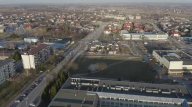 Güzel Panorama Konutları Opoczno Hava Manzaralı Polonya. Yüksek kalite 4k görüntü