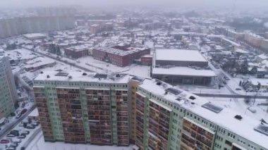 Okrzei Belchatow Konutları Gökdelenleri Hava Görüntüsü Polonya. Yüksek kalite 4k görüntü