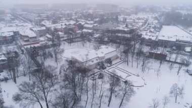 Güzel Saray Parkı Belchatow Hava Manzarası Polonya. Yüksek kalite 4k görüntü