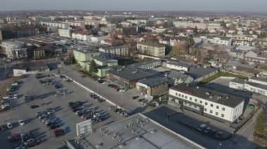 Panorama Alışveriş Merkezi Opoczno Hava Görüntüleme Polonya. Yüksek kalite 4k görüntü