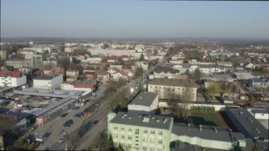 Güzel Panorama Konutları Opoczno Hava Manzaralı Polonya. Yüksek kalite 4k görüntü