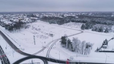 Güzel Manzara Dönüşü Belchatow Hava Manzaralı Polonya. Yüksek kalite 4k görüntü