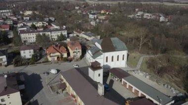 Makas Müzesi Tarnogrod Hava Görüntüsü Polonya. Yüksek kalite 4k görüntü