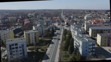 Panorama Konutları Przysucha Havacılık Görünümü Polonya. Yüksek kalite 4k görüntü