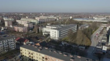 Panorama Hastanesi Opoczno Hava Görüntülü Polonya. Yüksek kalite 4k görüntü