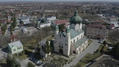 Güzel Kilise Jaroslaw Hava Manzarası Polonya. Yüksek kalite 4k görüntü