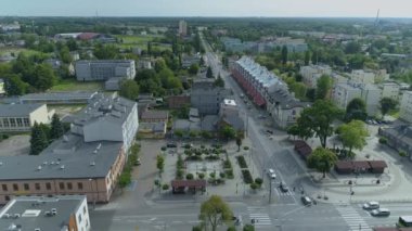 Güzel Panorama Meydanı Zgierz Hava Manzarası Polonya. Yüksek kalite 4k görüntü