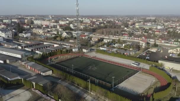Mooie School Court Opoczno Aerial View Polen Hoge Kwaliteit Beeldmateriaal — Stockvideo