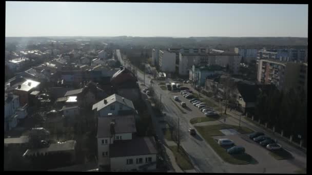 Schöne Panorama Siedlung Opoczno Luftaufnahme Polen Hochwertiges Filmmaterial — Stockvideo