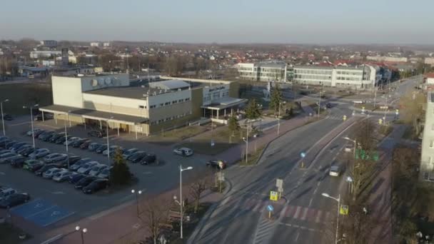 Beautiful Council Downtown Opoczno Aerial View Poland Vysoce Kvalitní Záběry — Stock video