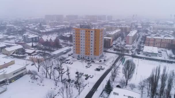 Panorama Downtown Mrakodrap Belchatow Aerial View Polsko Vysoce Kvalitní Záběry — Stock video