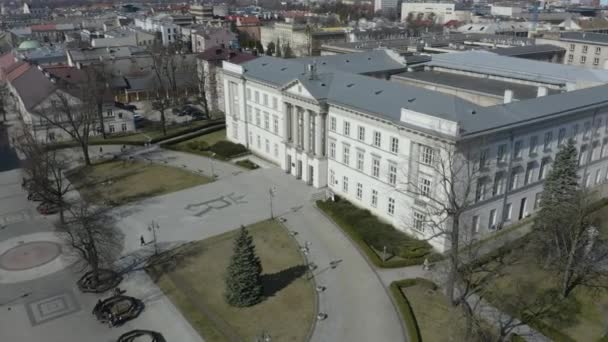 Prachtig Paleis Downtown Radom Aerial View Polen Hoge Kwaliteit Beeldmateriaal — Stockvideo