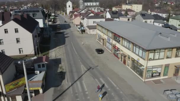 Prachtig Marktplein Tarnogrod Luchtfoto Uitzicht Polen Hoge Kwaliteit Beeldmateriaal — Stockvideo