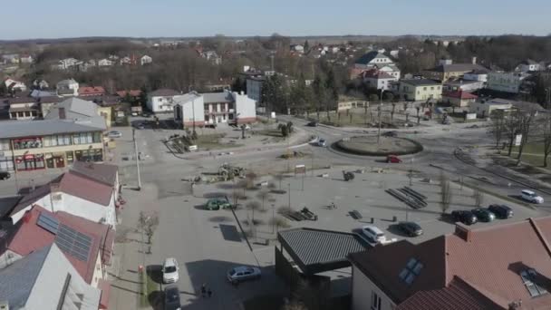 Prachtig Marktplein Tarnogrod Luchtfoto Uitzicht Polen Hoge Kwaliteit Beeldmateriaal — Stockvideo