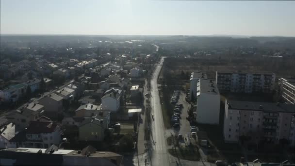Prachtig Panorama Housing Estate Opoczno Aerial View Polen Hoge Kwaliteit — Stockvideo