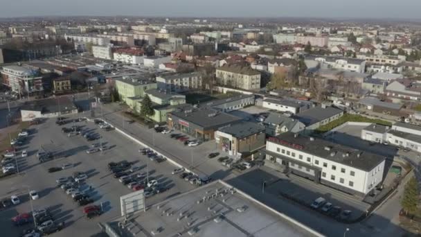 Panorama Mall Opoczno Luchtfoto View Polen Hoge Kwaliteit Beeldmateriaal — Stockvideo