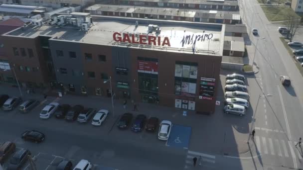 Galleri Mall Opoczno Flygfoto Polen Högkvalitativ Film — Stockvideo