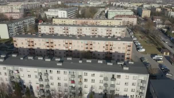 Gyönyörű Lakótelep Opoczno Aerial View Lengyelország Kiváló Minőségű Felvételek — Stock videók