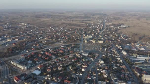 Prachtig Panorama Opoczno Luchtfoto Uitzicht Polen Hoge Kwaliteit Beeldmateriaal — Stockvideo
