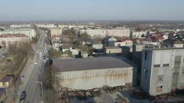 Old Warehouse Opoczno Aerial View Poland Vysoce Kvalitní Záběry — Stock video