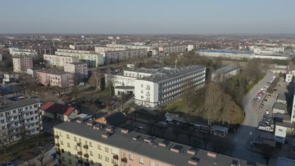 Panorama Ospedale Opoczno Vista Aerea Polonia Filmati Alta Qualità — Video Stock