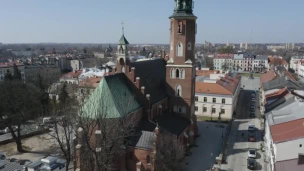 Hermosa Iglesia Radom Vista Aérea Polonia Imágenes Alta Calidad — Vídeos de Stock