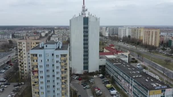 Krásný Mrakodrap Panorama Stalowa Wola Aerial View Polsko Vysoce Kvalitní — Stock video