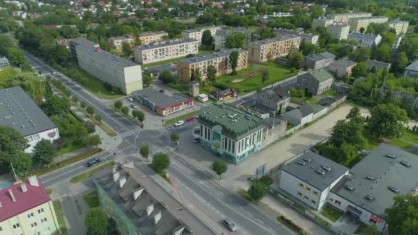 Bella Panorama Housing Estate Street Zgierz Vista Aerea Polonia Filmati — Video Stock