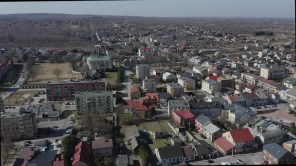 Prachtig Panorama Landgoed Przysucha Luchtfoto Uitzicht Polen Hoge Kwaliteit Beeldmateriaal — Stockvideo