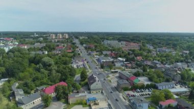 Güzel Panorama Konutları Zgierz Havacılık Manzarası Polonya. Yüksek kalite 4k görüntü