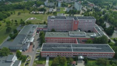 Güzel Hastane Belchatow Hava Manzarası Polonya. Yüksek kalite 4k görüntü