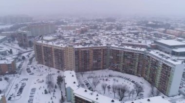 Güzel Gökdelenler Okrzei Belchatow Konutları Hava Manzarası Polonya. Yüksek kalite 4k görüntü