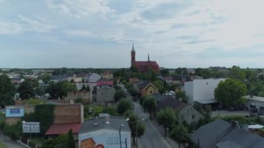 Güzel Zgierz Kilisesi Hava Manzarası Polonya. Yüksek kalite 4k görüntü