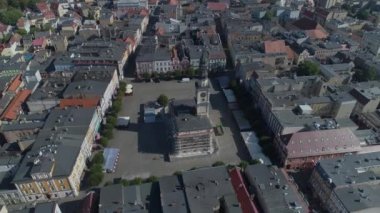 Market Meydanı Eski Şehir Leszno Hava Manzarası Polonya. Yüksek kalite 4k görüntü