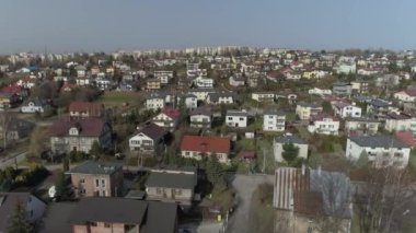 Güzel Panorama Konutları Bielsko Biala Hava Manzarası Polonya. Yüksek kalite 4k görüntü