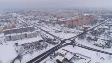 Panorama Roundabout Estate Dolnoslaskie Belchatow Havacılık Görünümü Polonya. Yüksek kalite 4k görüntü